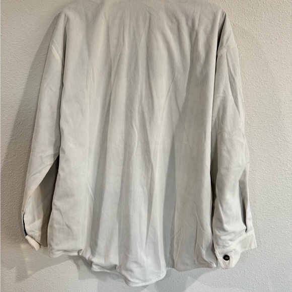 Women’s Cream and blue reversible Jacket with Blue Plaid Lining - Picture 2 of 6